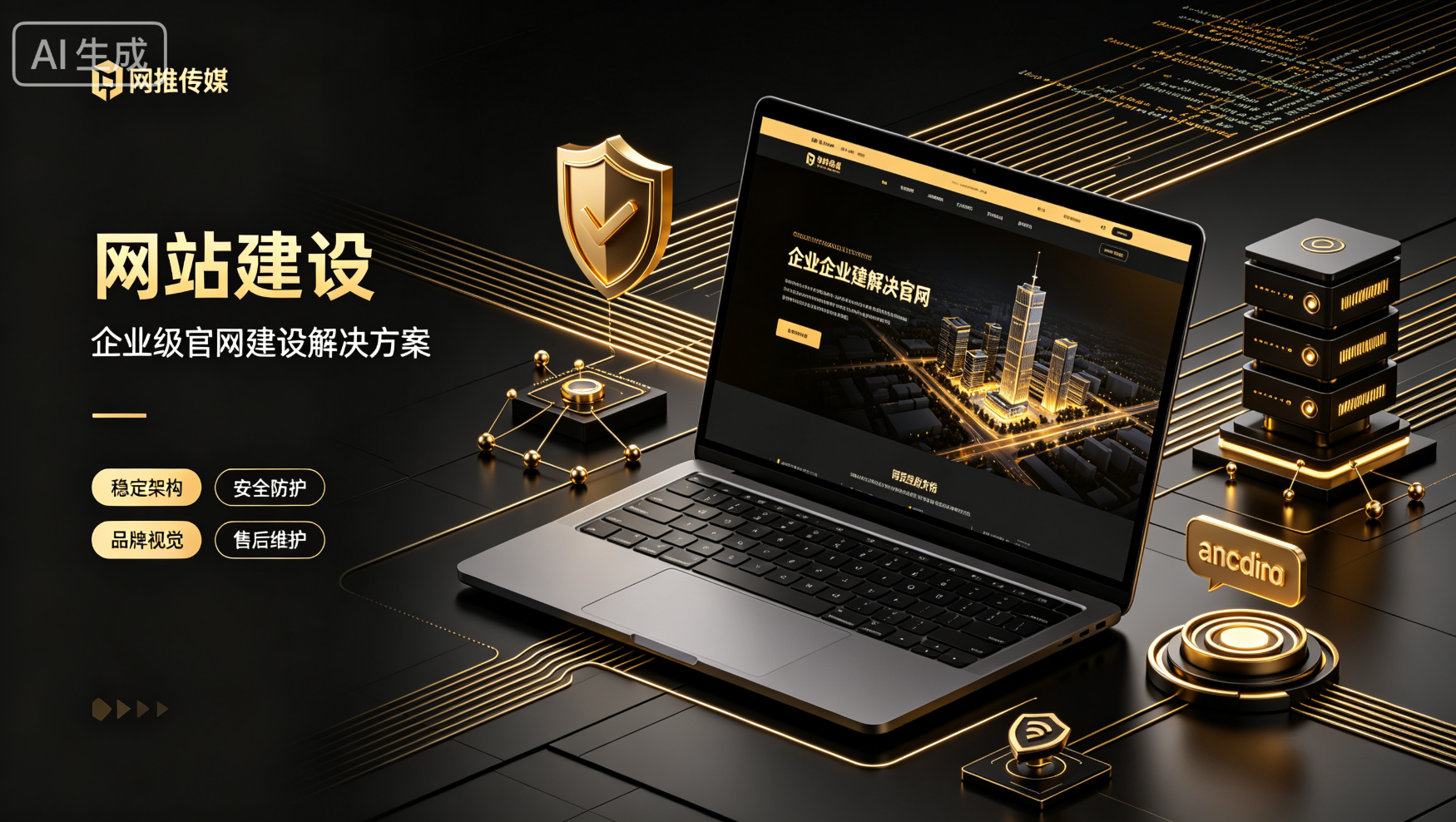 网推传媒网站建设项目展示 - 企业官网电脑与手机端效果图